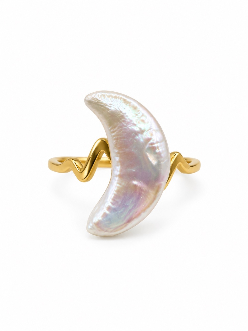 Moon Freshwater Pearl Heart Rate Ring
